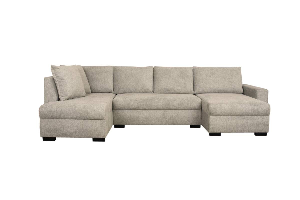 Wohnlandschaft beige Microfaser B/H/T: ca. 312x90x169 cm