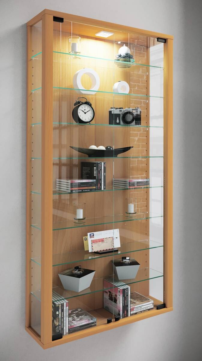 Vitrine Vitrosa Maxi buche Holzwerkstoff Glas B/H/T: ca. 59x113x18 cm