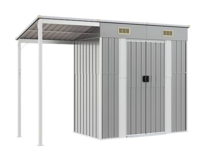 vidaXL Gartenhaus grau B/H/T: ca. 277x181x110,5 cm