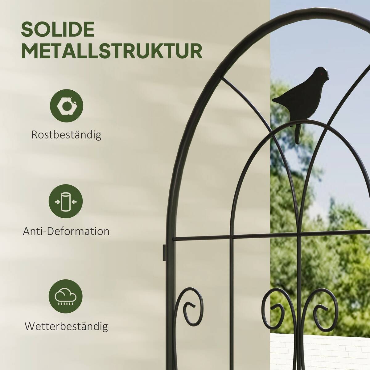 Outsunny Rankgitter 2er Set schwarz B/H/L: ca. 1,3x120x50 cm