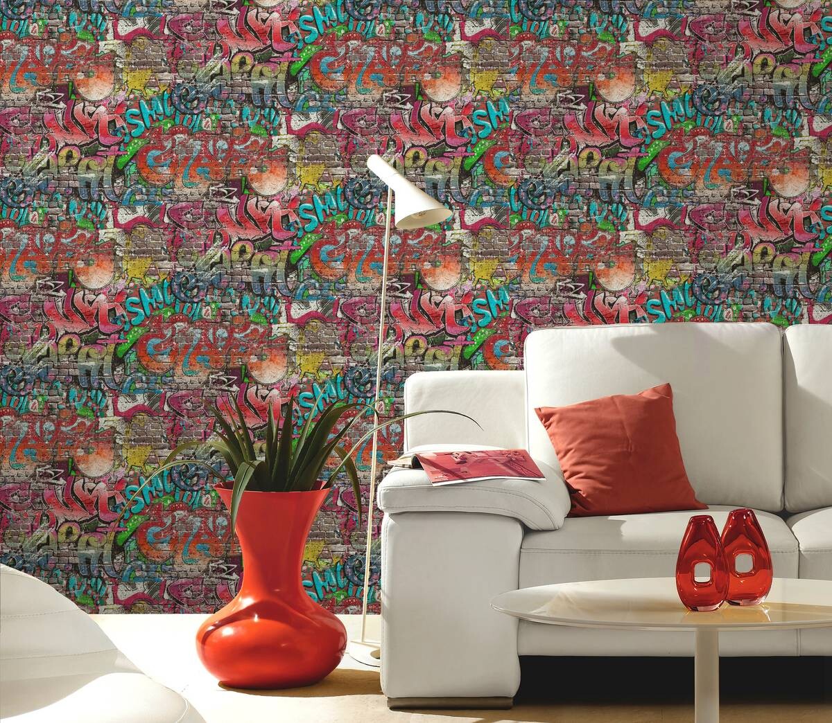 Erismann Papiertapete Graffiti bunt B/L: ca. 53x1005 cm