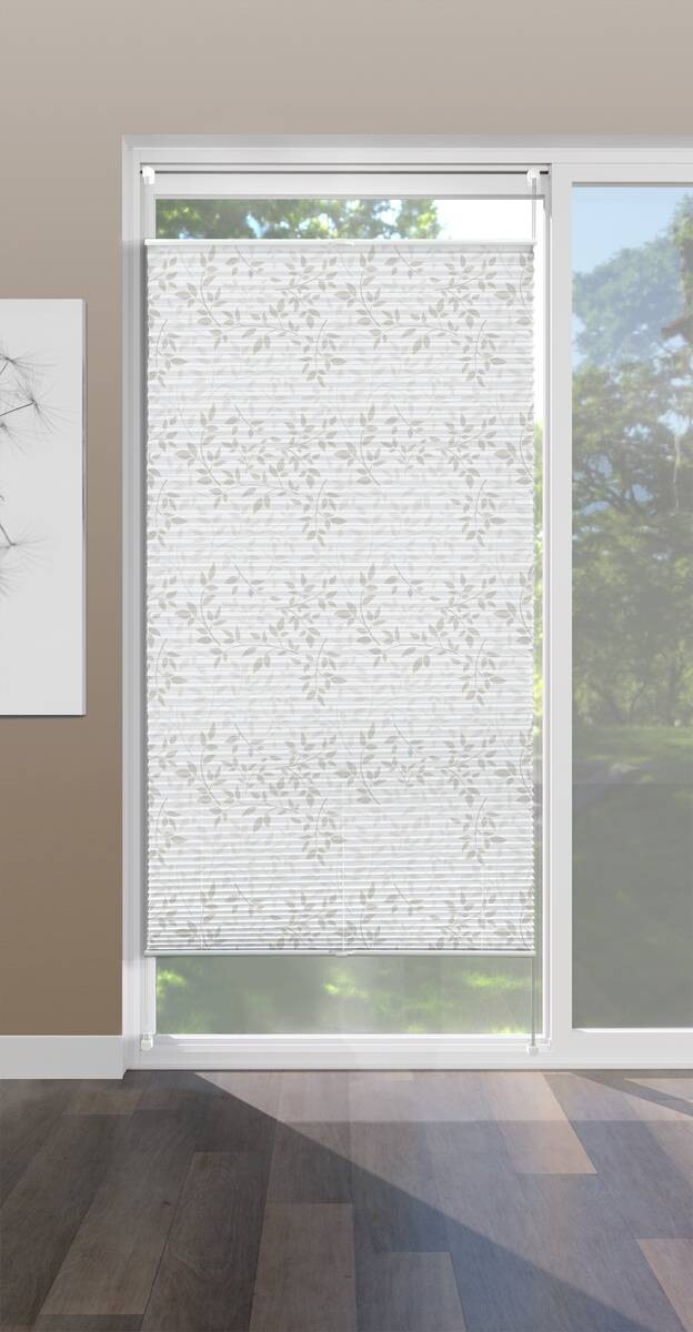 Spannplissee Blätter taupe B/L: ca. 60x220 cm