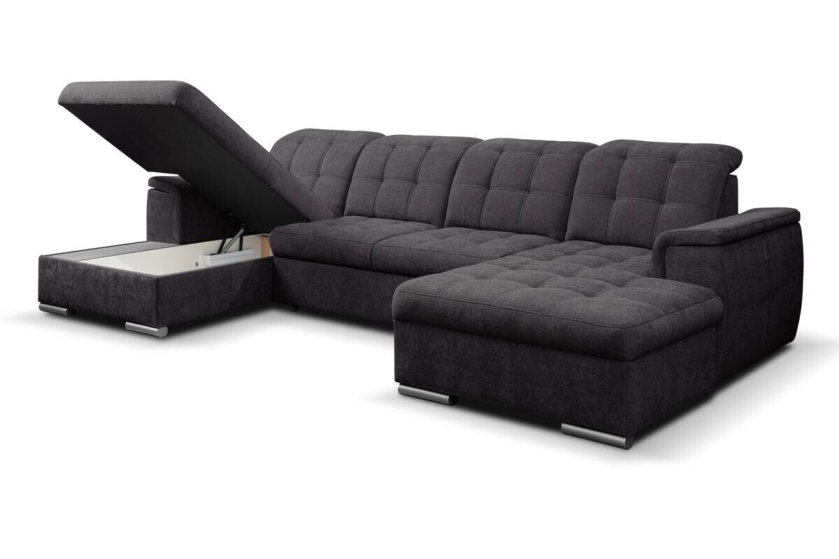 Wohnlandschaft Nadja anthrazit Microfaser B/H/T: ca. 330x105x174 cm