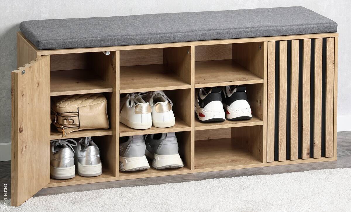 Sitzbank braun Holz B/H/L: ca. 31x14x108 cm