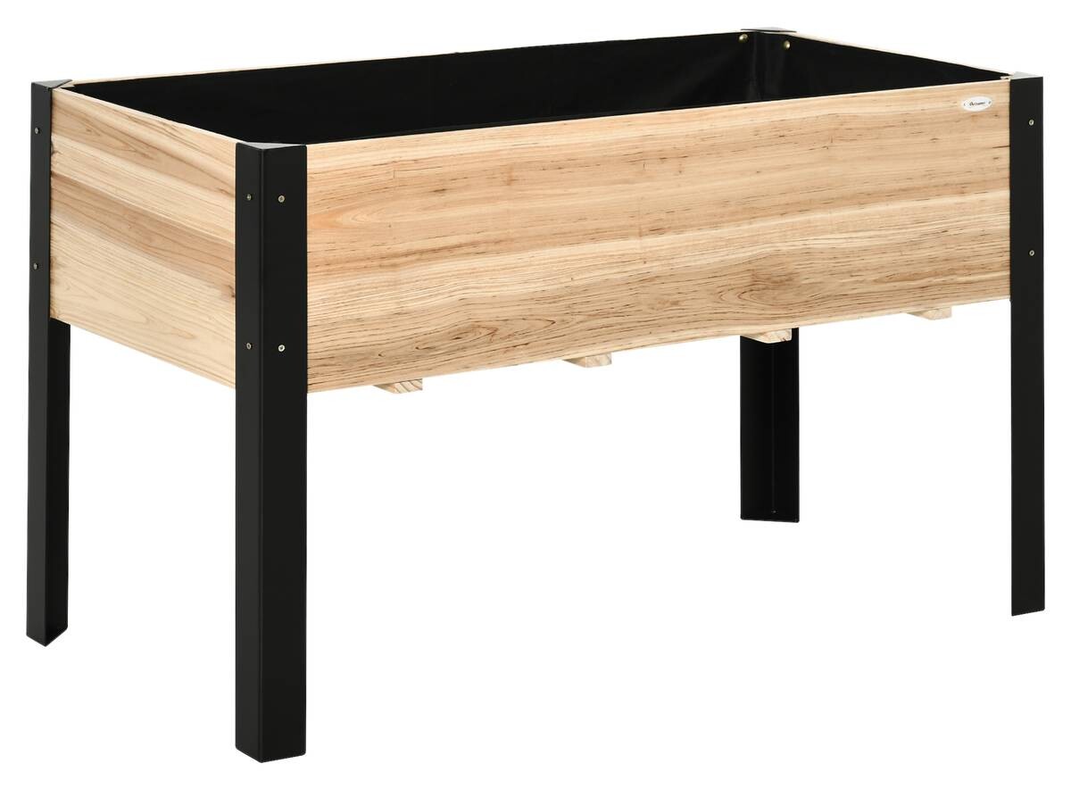 Outsunny Hochbeet schwarz Stahl B/H/L: ca. 60x74x120 cm