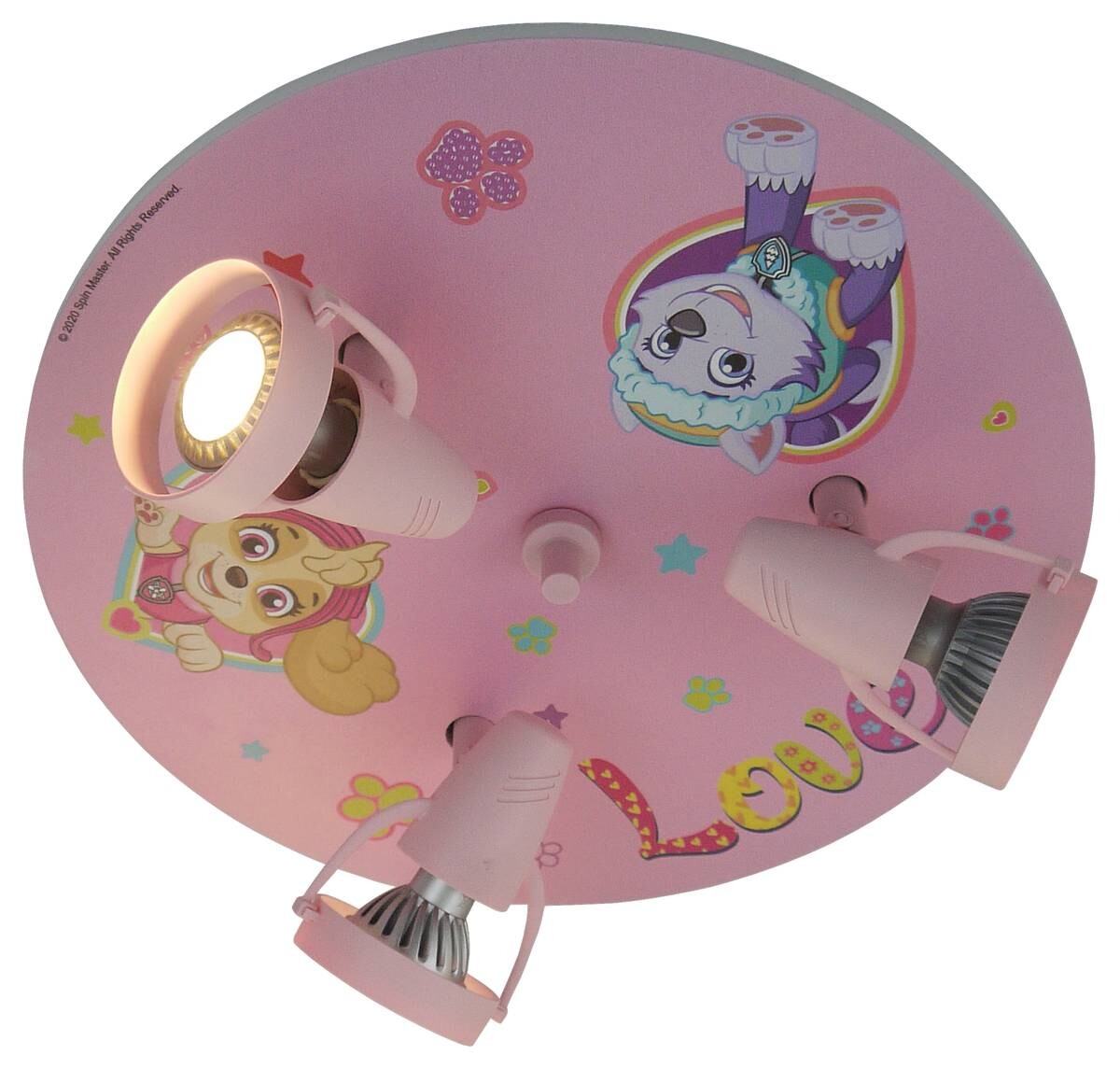Niermann Strahler Paw Patrol-Pavsitive Pups rosa Kunststoff D: ca. 35 cm GU10 3 Brennstellen
