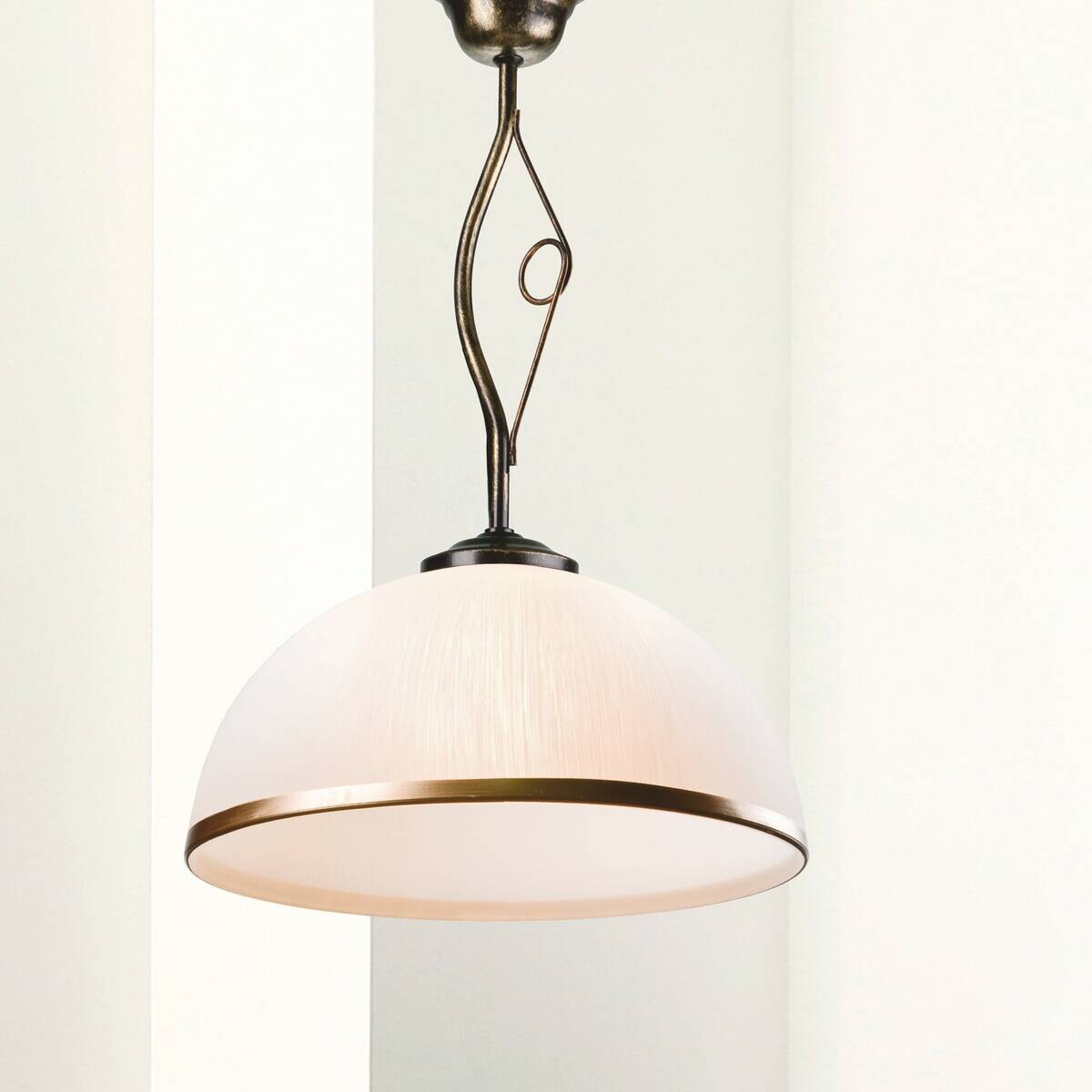 Lamkur Deckenleuchte Retro schwarz Glas Stahl B/H/L: ca. 32,5x45x32,5 cm E27 1 Brennstellen