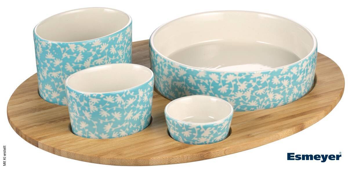 Esmeyer Servier-/Snack-Set KORFU türkis Steingut