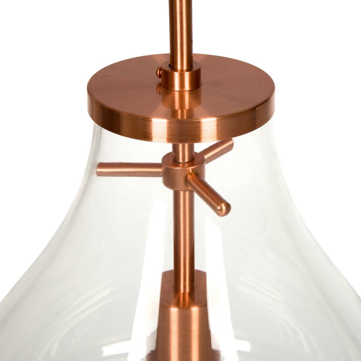 Kayoom Pendelleuchte Tamo Large transparent Kupfer Glas Eisen B/H/L: ca. 37,7x50x37,7 cm E27 1 Brennstellen