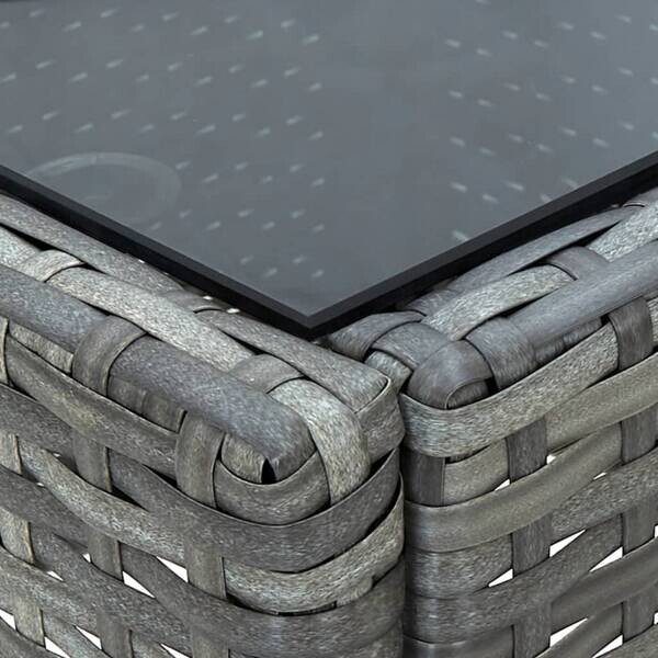 vidaXL Garten-Couchtisch grau Glas B/H/L: ca. 40x37x75 cm