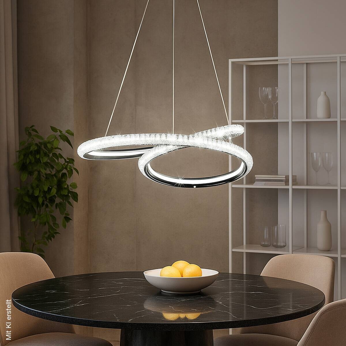 POCOline LED-Pendelleuchte Giorgia Chrom Acryl Metall H/D: ca. 120x45 cm