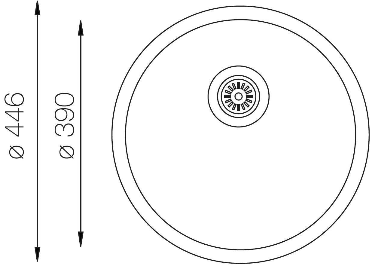 Respekta Einbauspüle Portland 446 Edelstahl Edelstahl T/D: ca. 17x44,6 cm