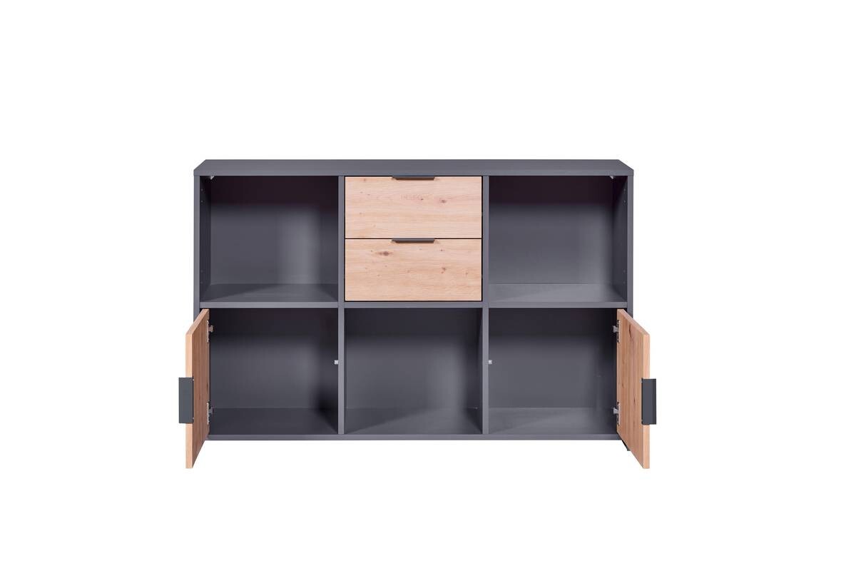Regal Pepeto anthrazit Eiche Artisan Nachbildung B/H/T: ca. 120x77x30 cm