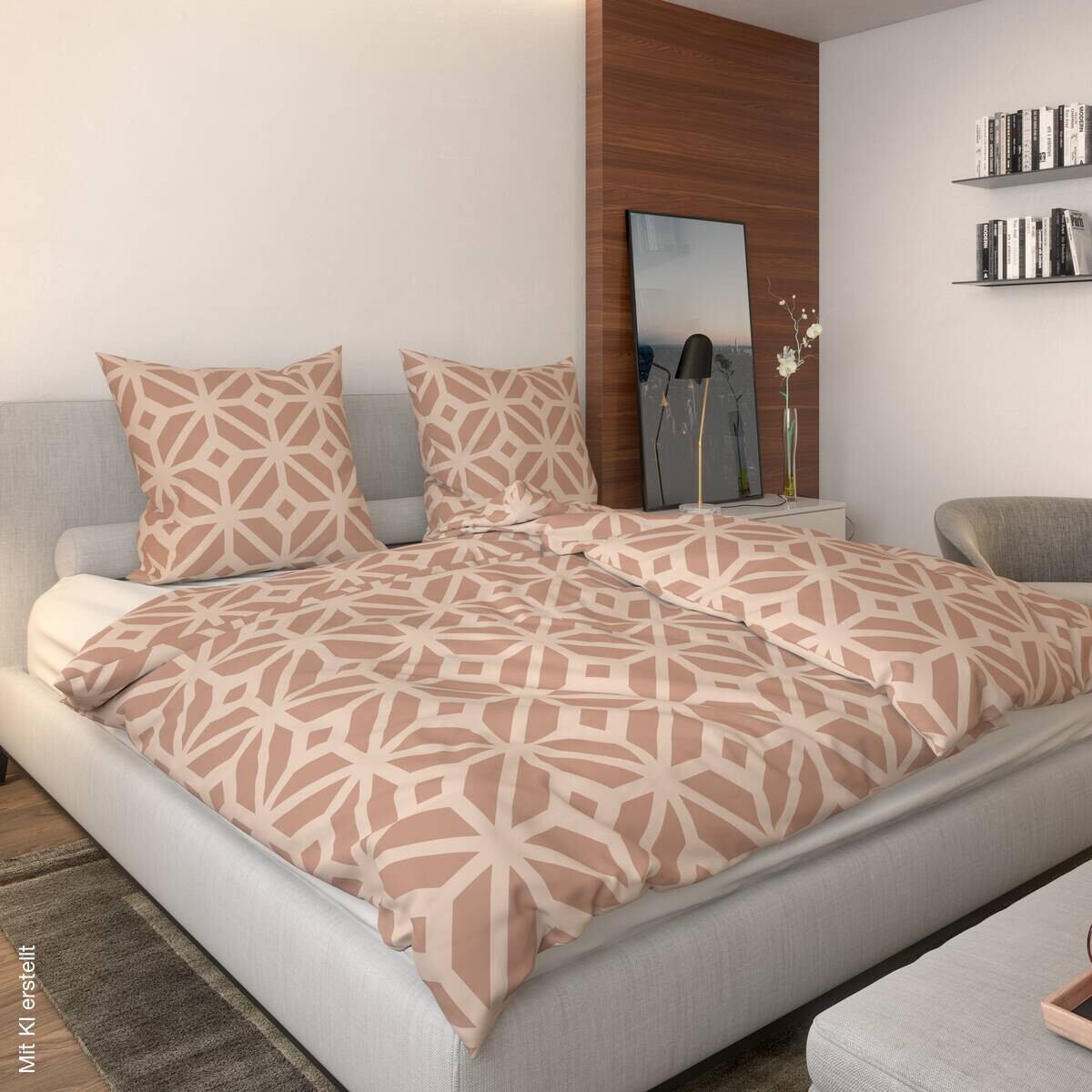 Microfaser Bettwäsche Fleece beige 100% Polyester B/L: ca. 135x200 cm