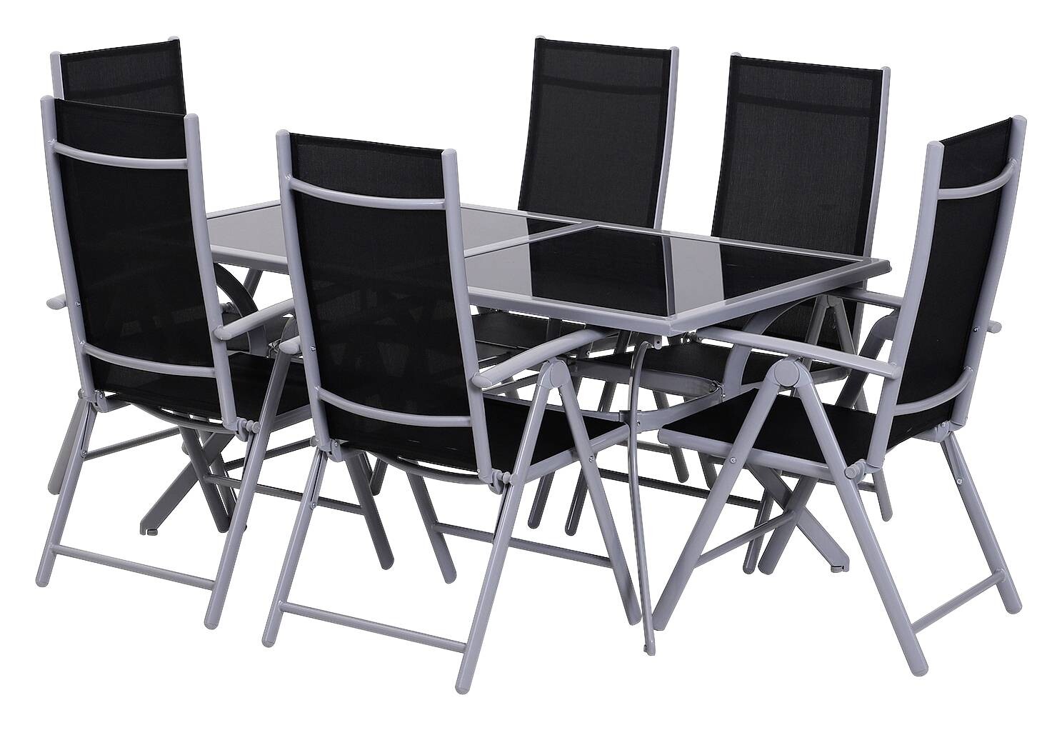 Outsunny Gartensitzgruppe schwarz Aluminium