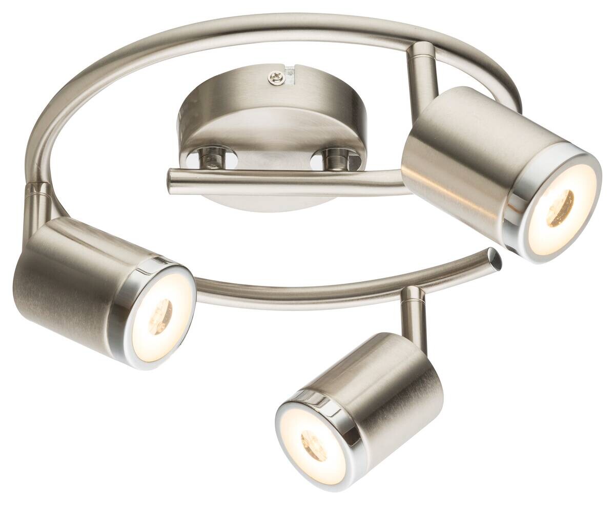 GLOBO Spot Comore nickel Metall H/D: ca. 17x25 cm 3 Brennstellen