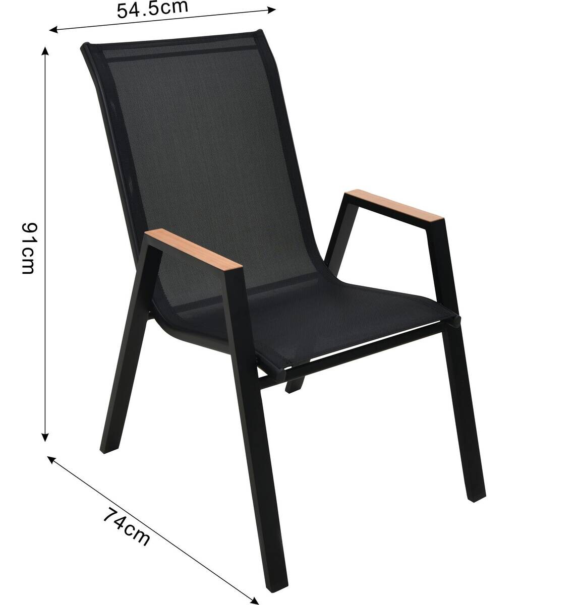 POCOline Stapelstuhl Bari schwarz Stahlrohr B/H/L: ca. 74x91x55 cm