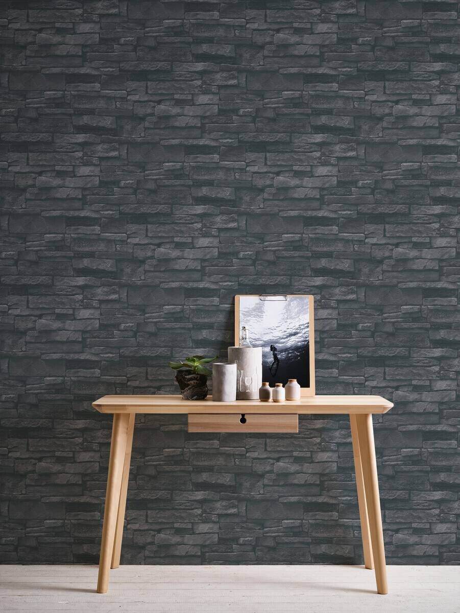 A.S.Creation Vliestapete anthrazit B/H/D: ca. 53x1005x8,5 cm