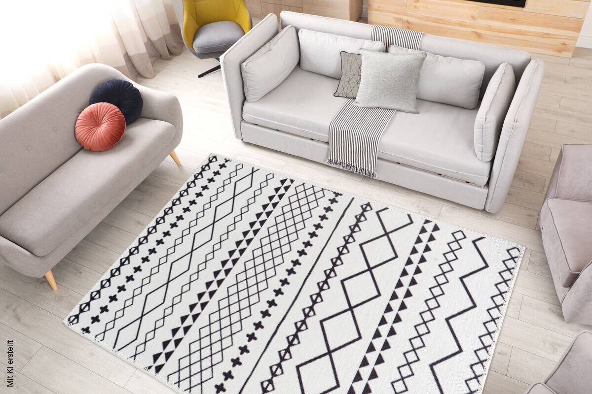 360Living Teppich Maya schwarz B/L: ca. 200x290 cm