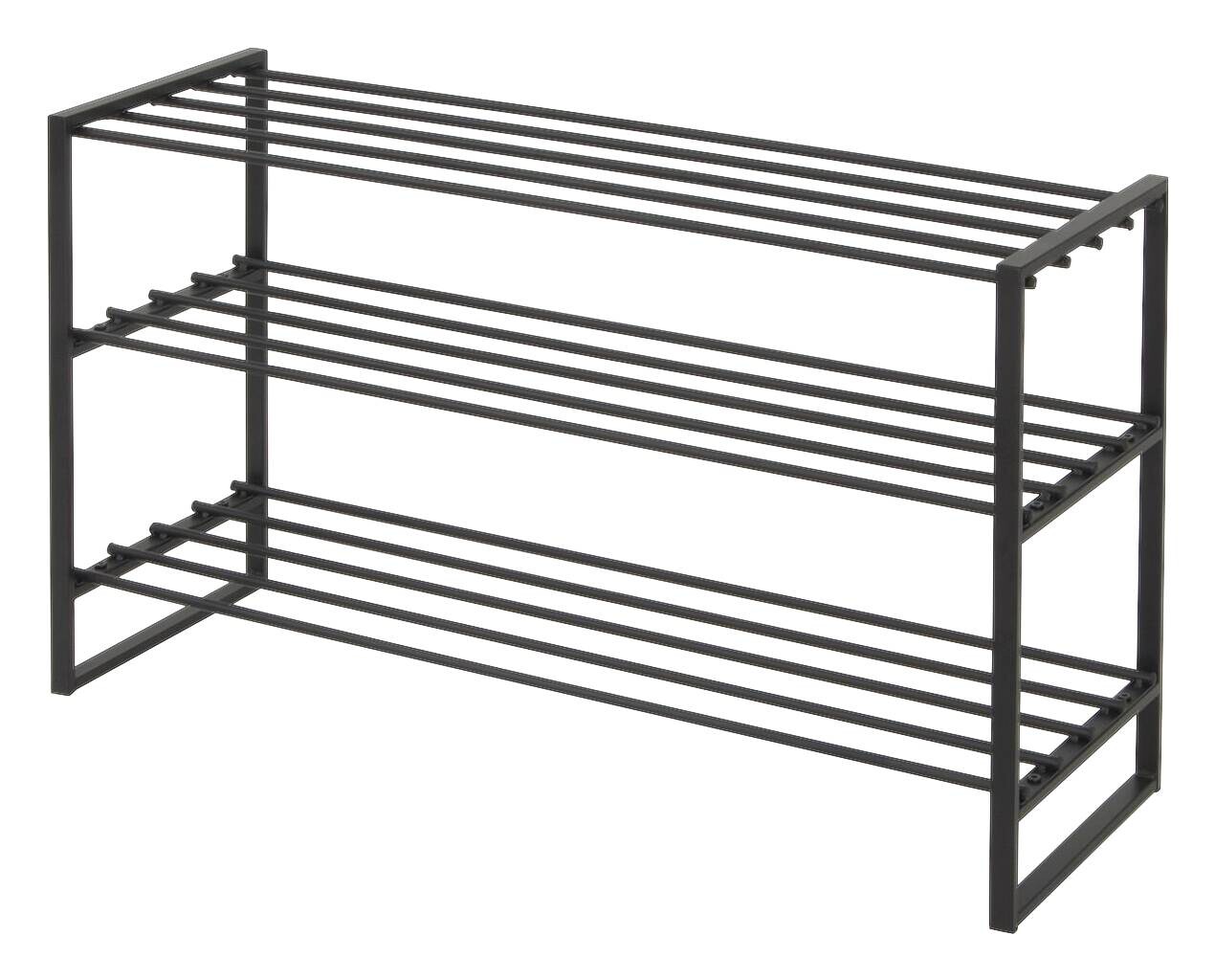Schuhregal Stine schwarz Metall B/H/T: ca. 90x50x30 cm