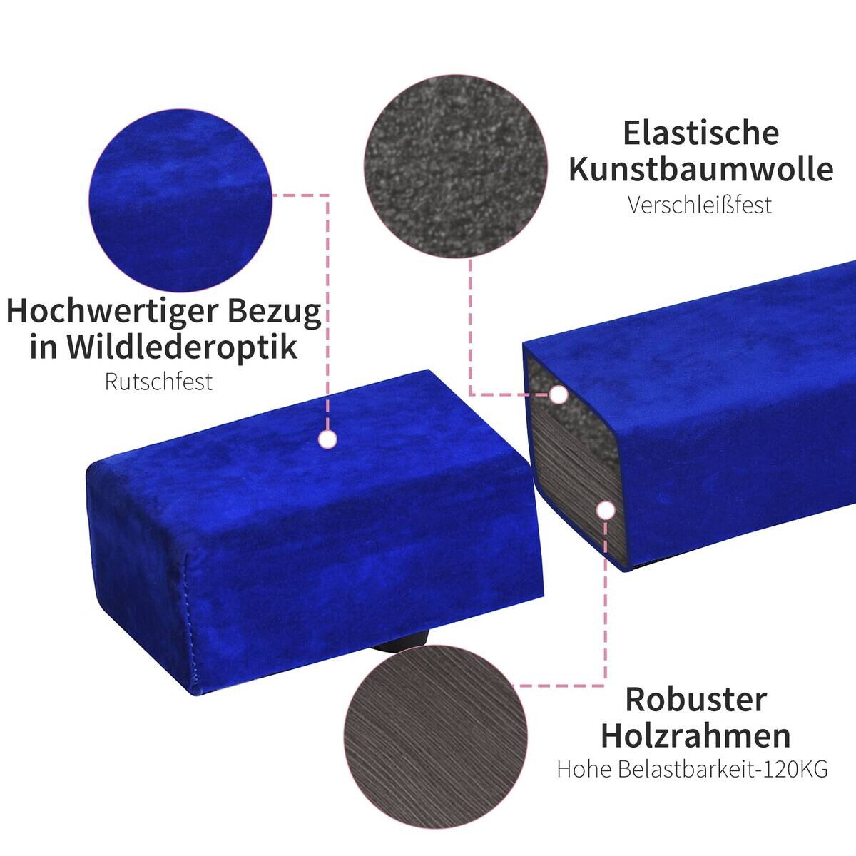 HOMCOM Fitness-Zubehör blau Holz B/H/L: ca. 10x210x6,5 cm