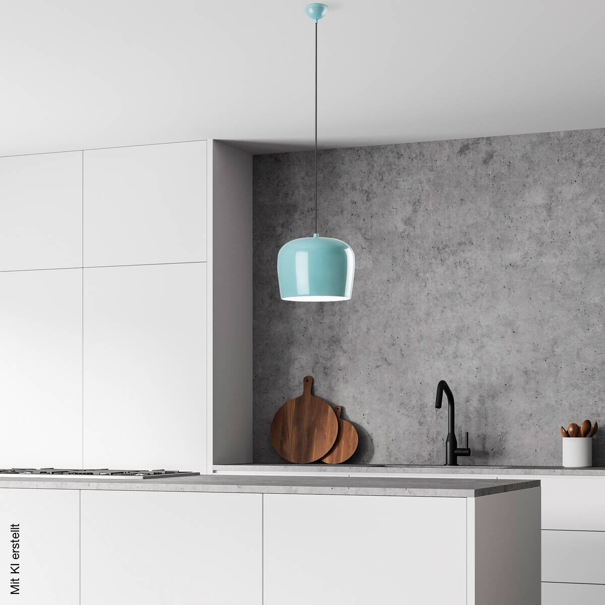 Opviq Pendelleuchte türkis Metall B/H/T: ca. 23x114x23 cm E27 1 Brennstellen