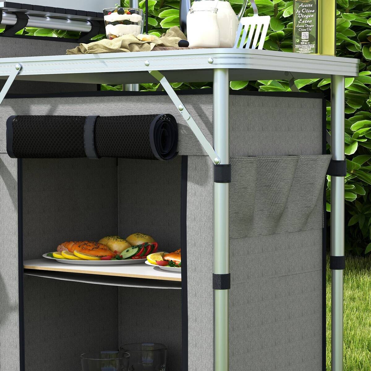 Outsunny Campingküche B/H/L: ca. 48x119x172 cm