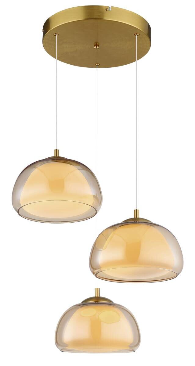 GLOBO Hängeleuchte gold Glas Metall B/H/L: ca. 53,5x26x57 cm