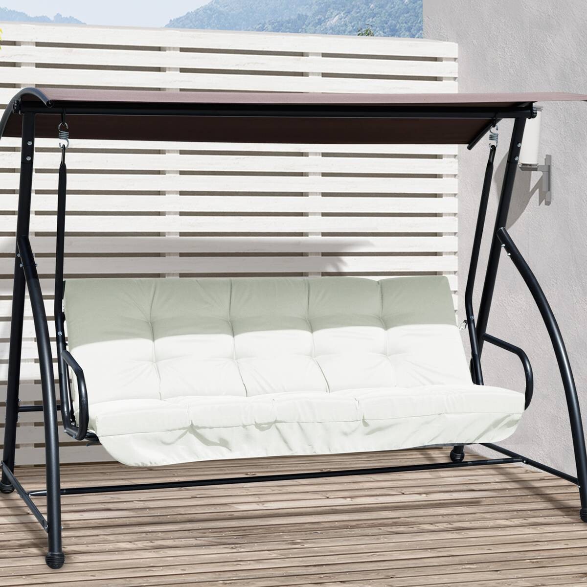 Outsunny Sitzkissen beige Polyester B/H/L: ca. 100x8x170 cm