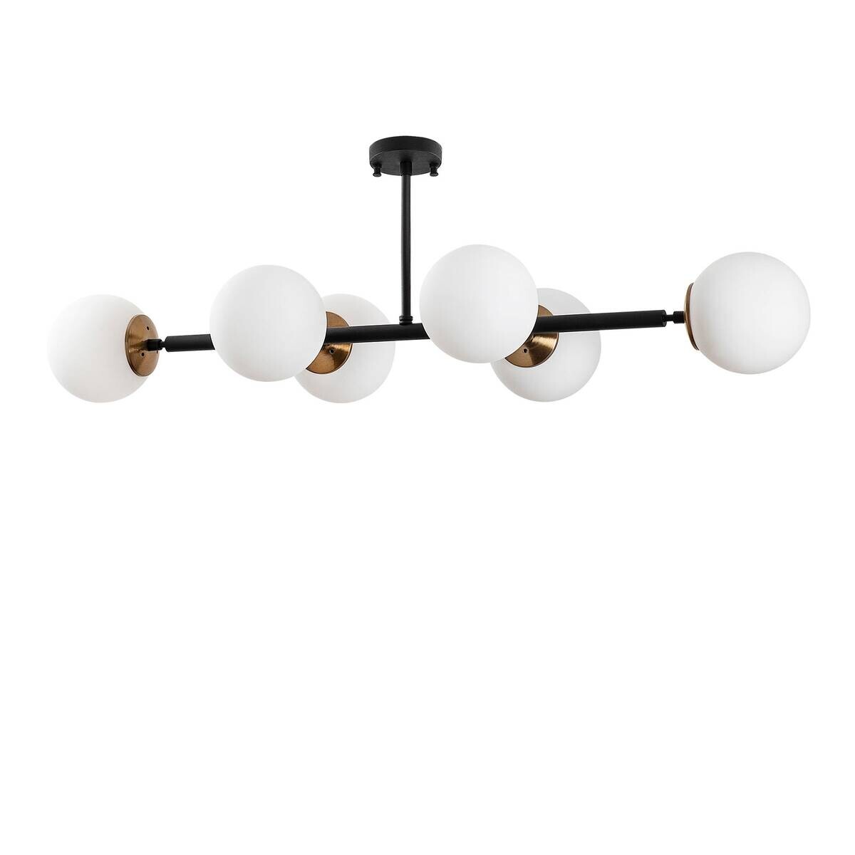 Opviq Deckenleuchte Fazli-10486 schwarz Glas B/H/T/L: ca. 110x35x40x110 cm E14 6 Brennstellen