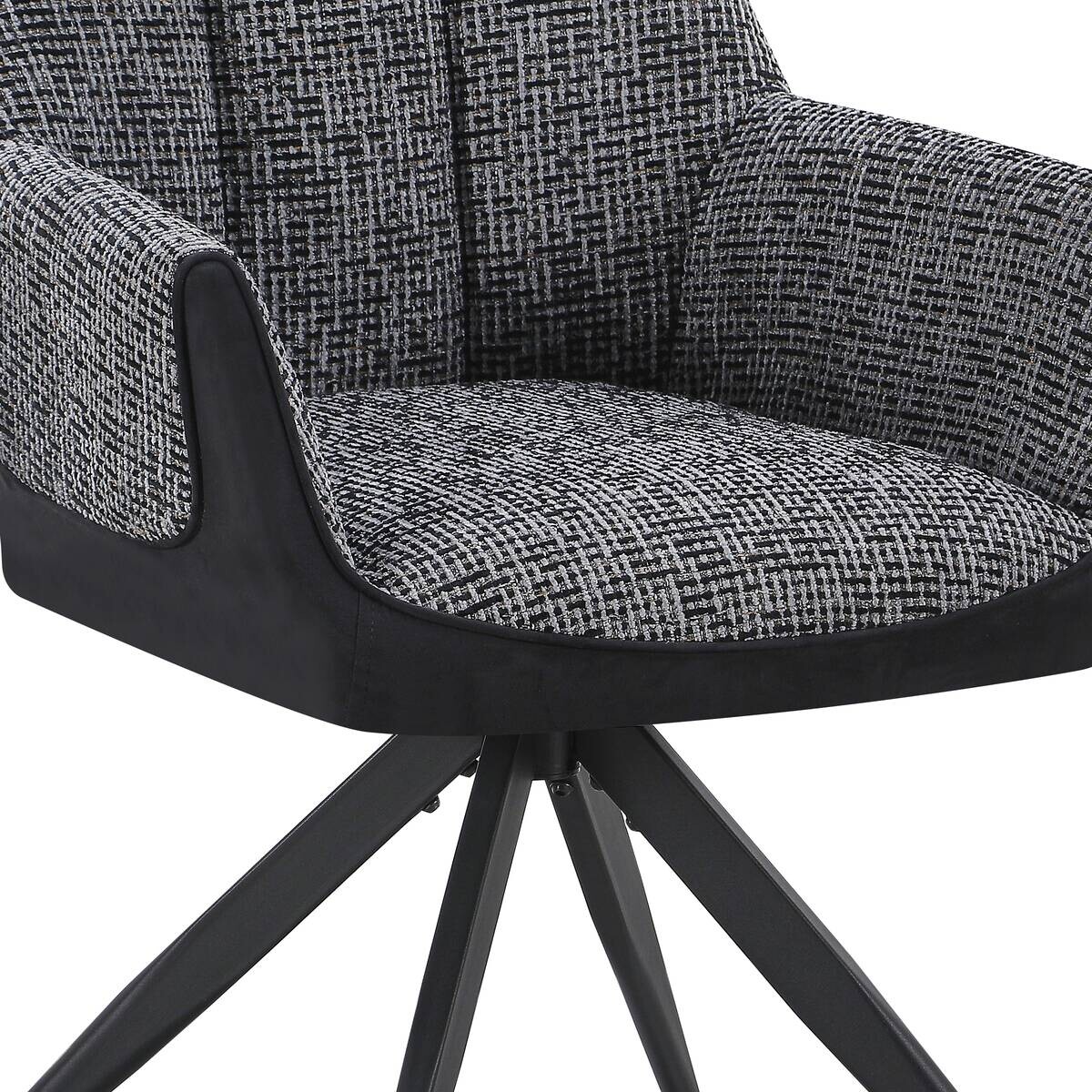 Armlehnstuhl Caro grau schwarz Webstoff B/H/T: ca. 65x86x61 cm