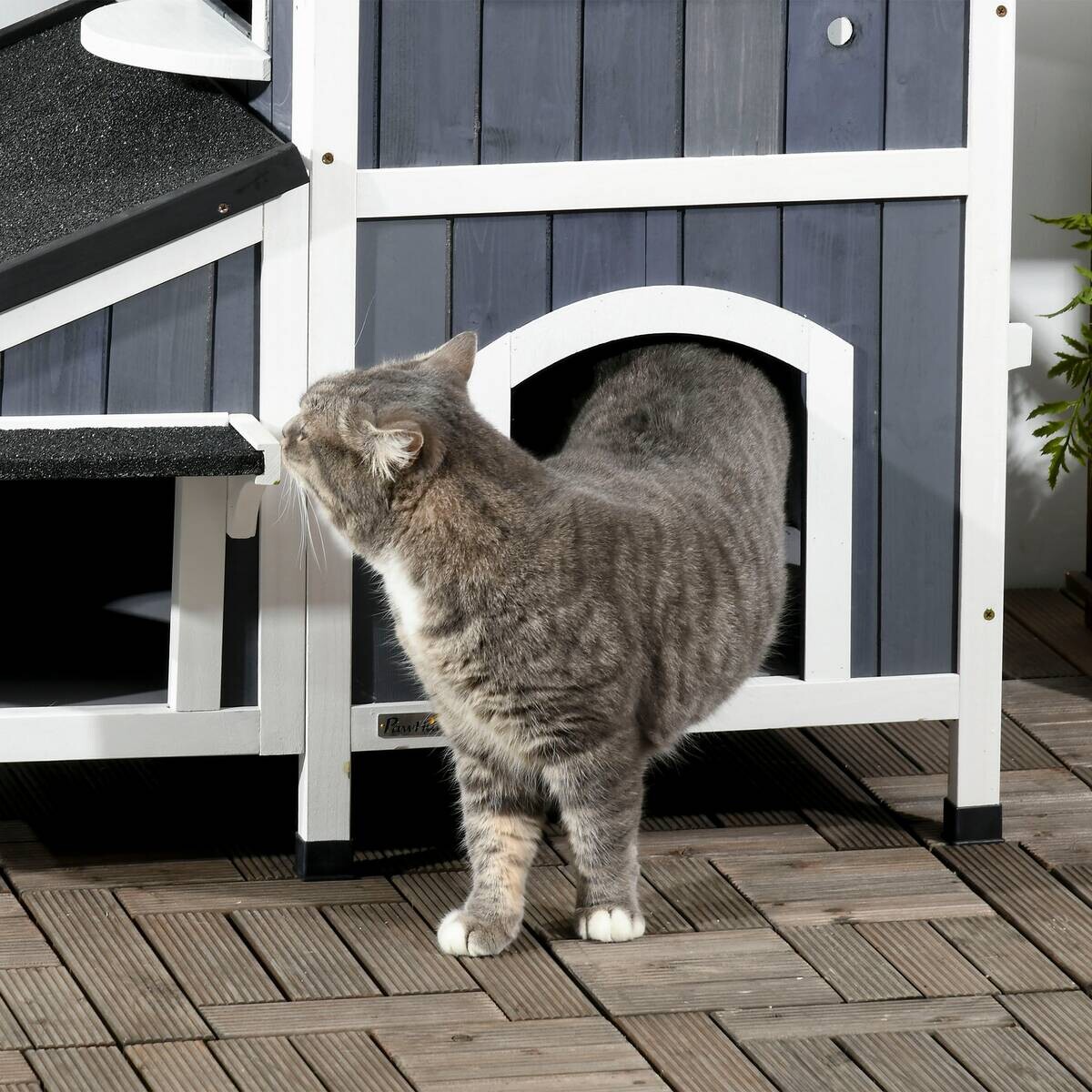 PawHut Katzen-Zubehör grau Edelstahl B/H/L: ca. 65x96x85,5 cm