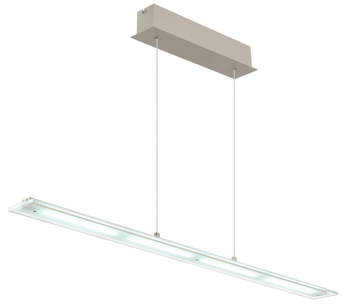 GLOBO LED-Pendelleuchte Novak sand Metall Glas B/L/D: ca. 9x115x150 cm