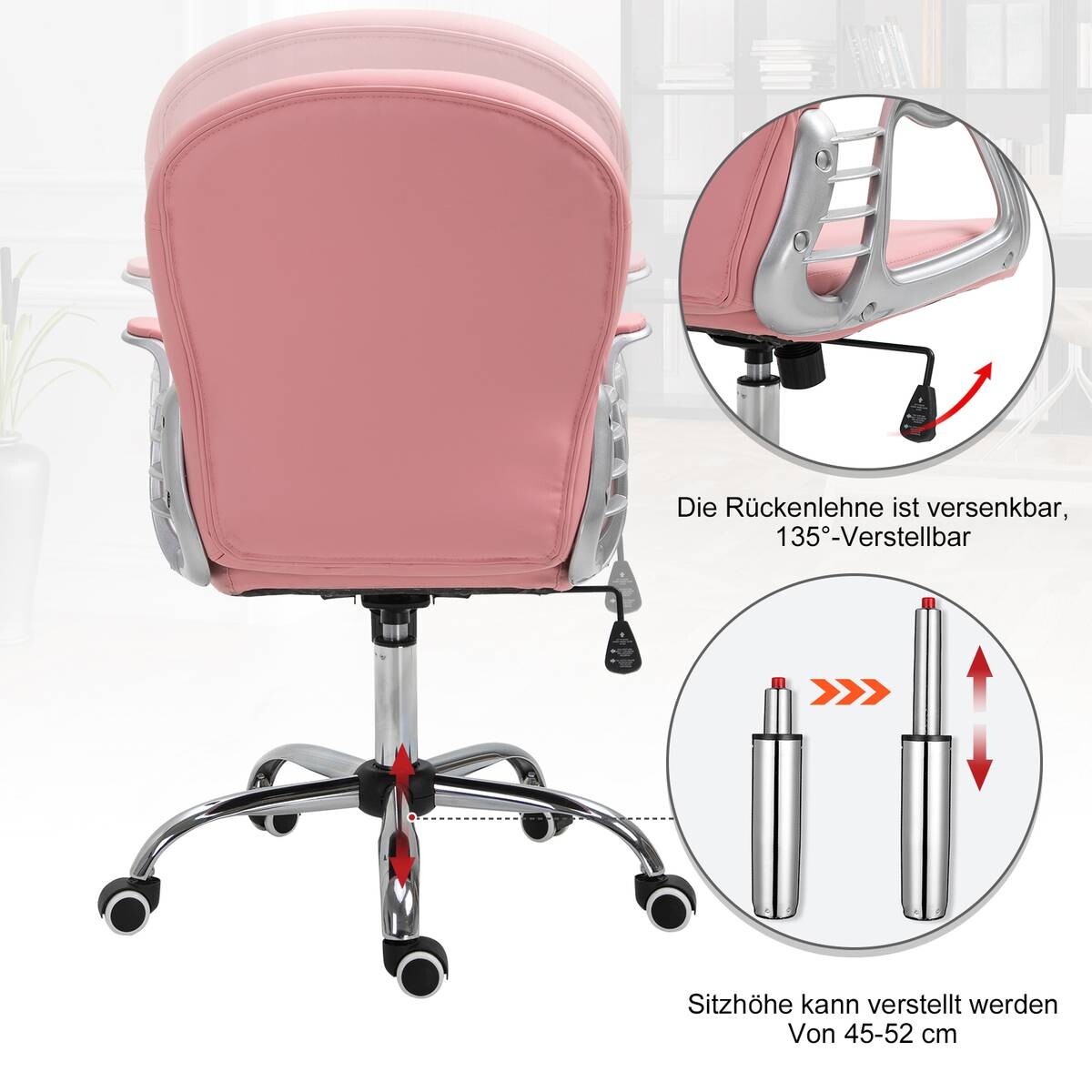 Drehstuhl 921-169V01PK rosa