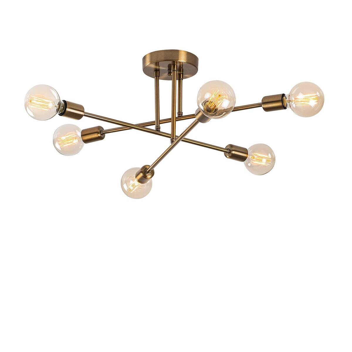 Opviq Deckenleuchte Flower bronze Metall B/H/T/L/D: ca. 64x30x64x64x64 cm E27 6 Brennstellen