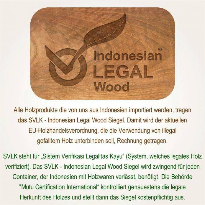 VCM Hocker H braun Teakholz B/H/T: ca. 45x47x29 cm