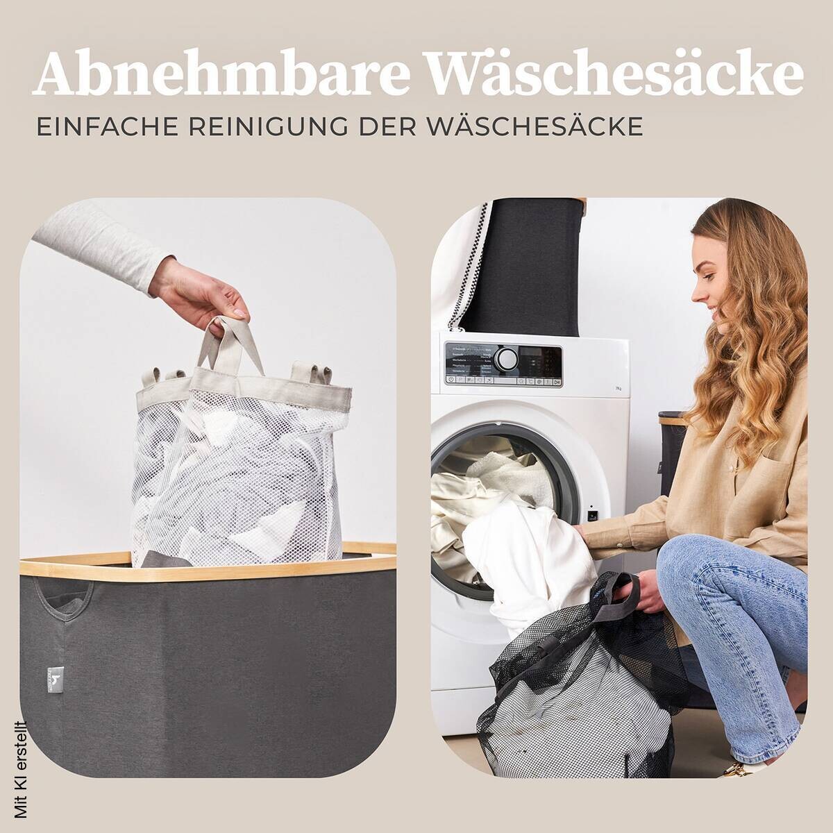 Wäschekorb dunkelgrau Kunststoff B/H/L: ca. 36,5x67x61 cm