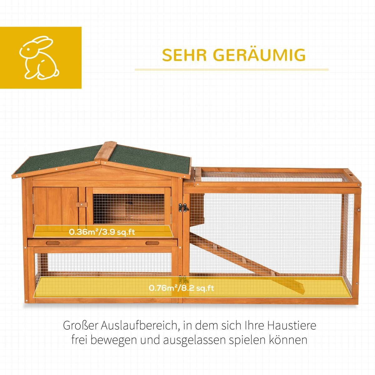 PawHut Stall orange Edelstahl B/H/L: ca. 58x156x68 cm