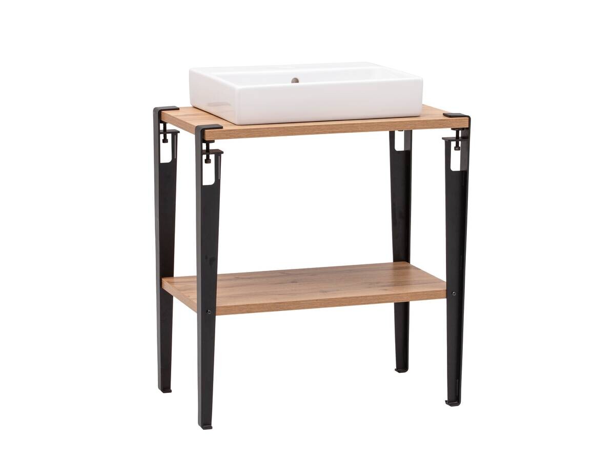 Waschbeckenunterschrank Tonder Eiche Nachbildung schwarz B/H/T: ca. 71x86,1x45 cm