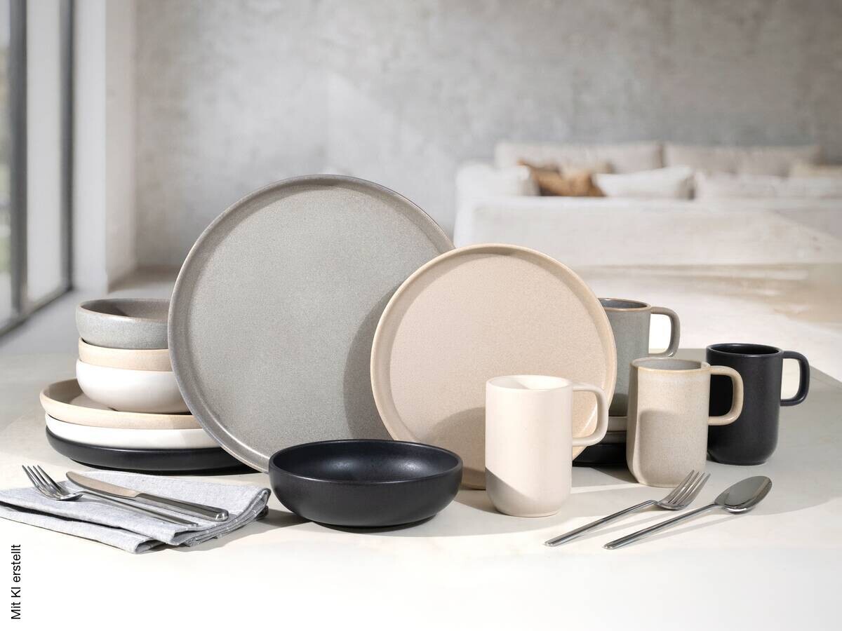 CreaTable Kombiservice bunt Steinzeug 16 tlg.
