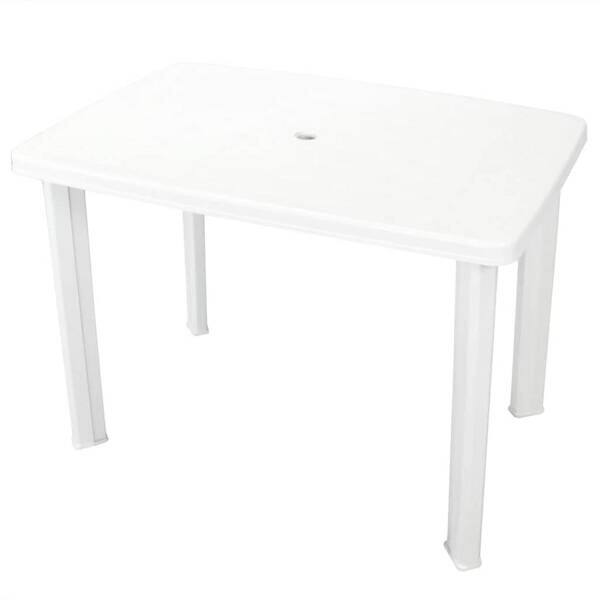 vidaXL Gartentisch weiß Kunststoff B/H/L: ca. 68x72x101 cm