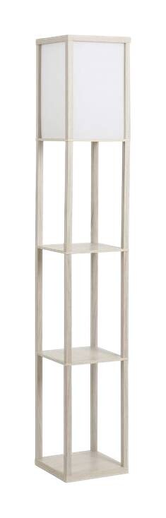 HOMCOM Stehlampe 833-623V90AK Eiche weiß Acryl Kunststoff B/H/L: ca. 26x160x26 cm E27 1 Brennstellen