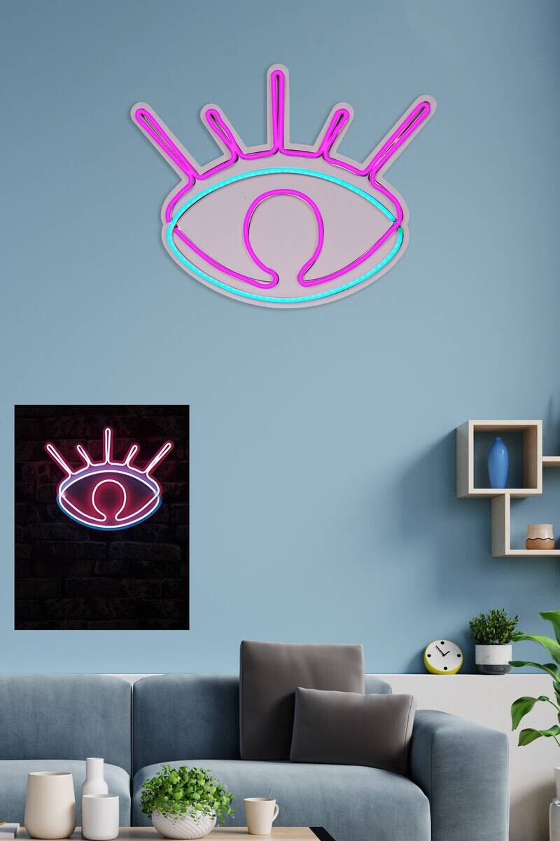 Opviq LED-Wandleuchte rosa blau PVC B/H/T/L: ca. 38x30x3x38 cm