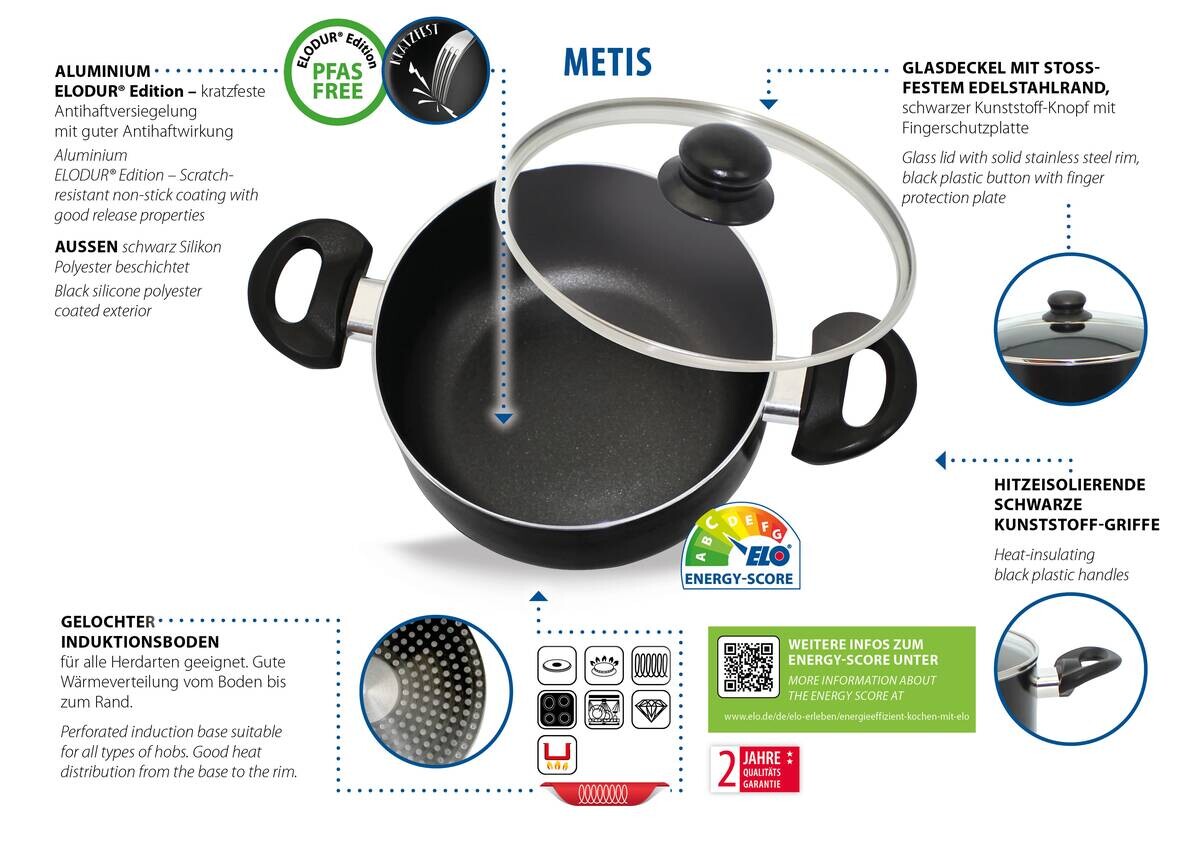 ELO Basic Topf schwarz Aluminium