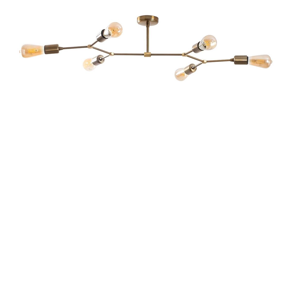 Opviq Deckenleuchte bronze B/H/T: ca. 95x20x48 cm E27 6 Brennstellen