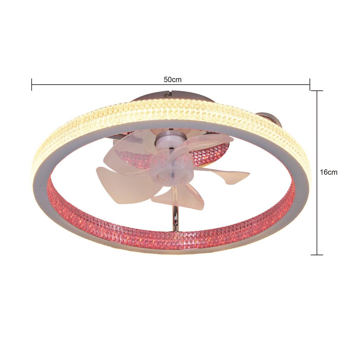 POCOline LED-Deckenventialor Eliana silber H/D: ca. 16x50 cm