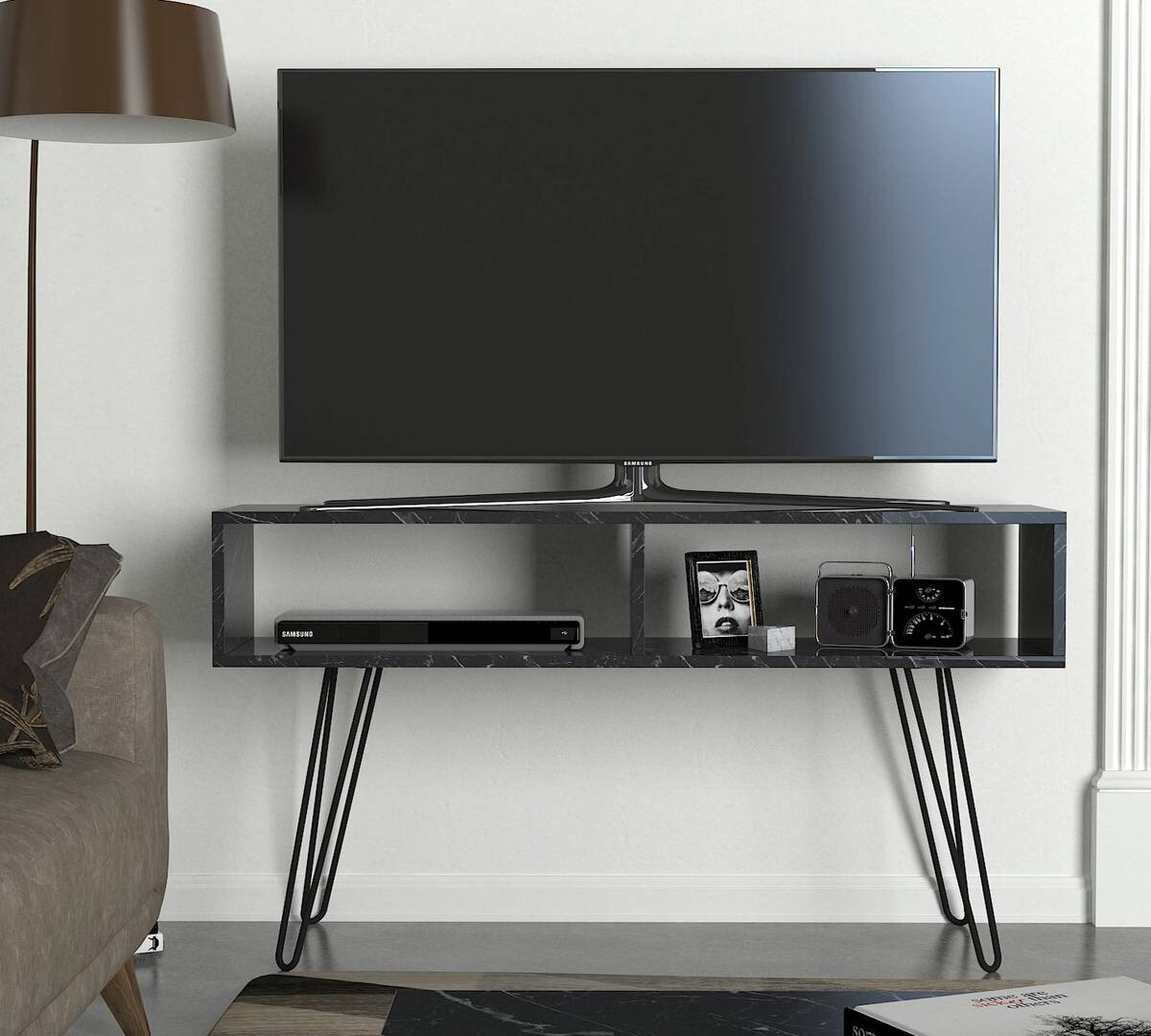 TV-Lowboard Alya Marmoroptik B/H/T: ca. 120x68,5x29,5 cm