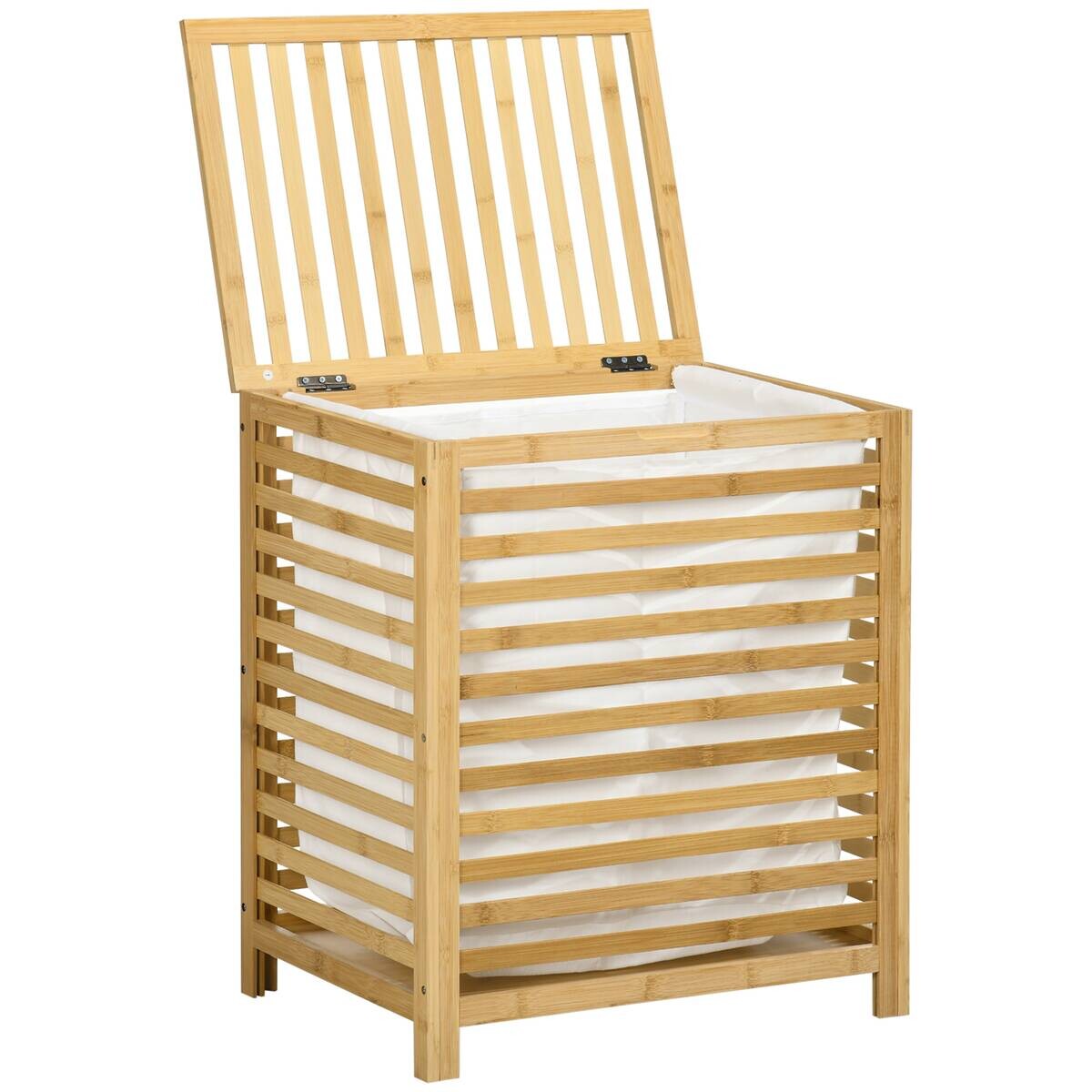 HOMCOM Wäschekorb natur Edelstahl B/H/L: ca. 36x60x50 cm