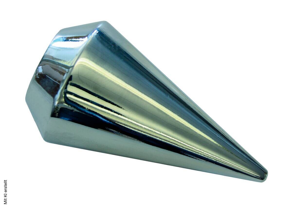 Boviva Endknopf Spitze Chrom Metall D: ca. 2 cm