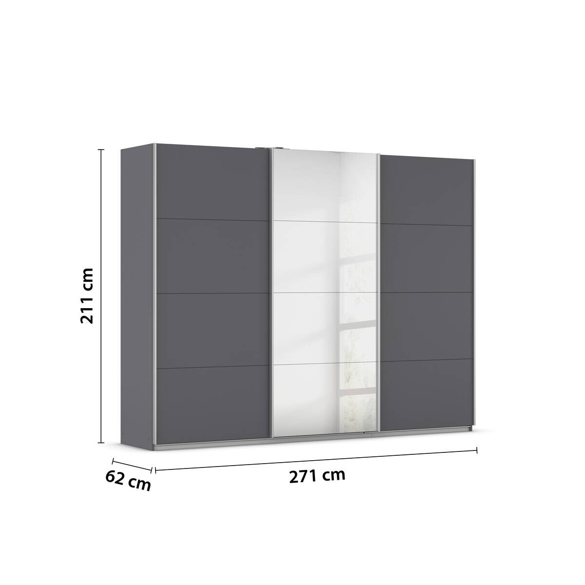 Kleiderschrank Kulmbach grau B/H/T: ca. 271x210x62 cm